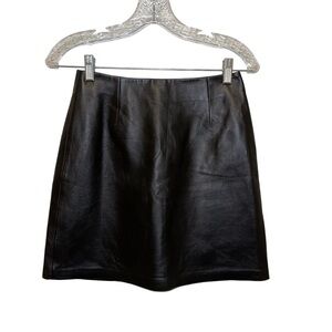 Cache Women 100% Leather Skirt Size 2